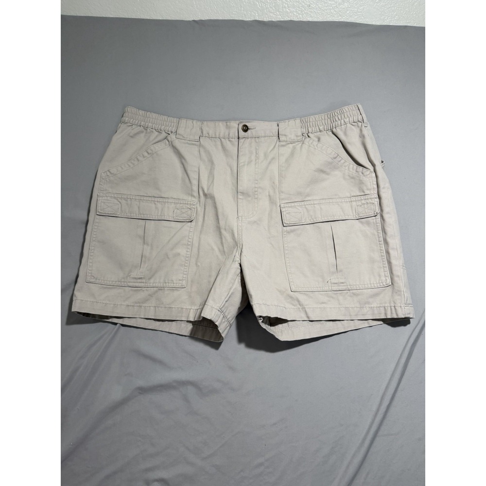 Cabela's outdoors khaki biege cargo pocket shorts, cotton, men's 44